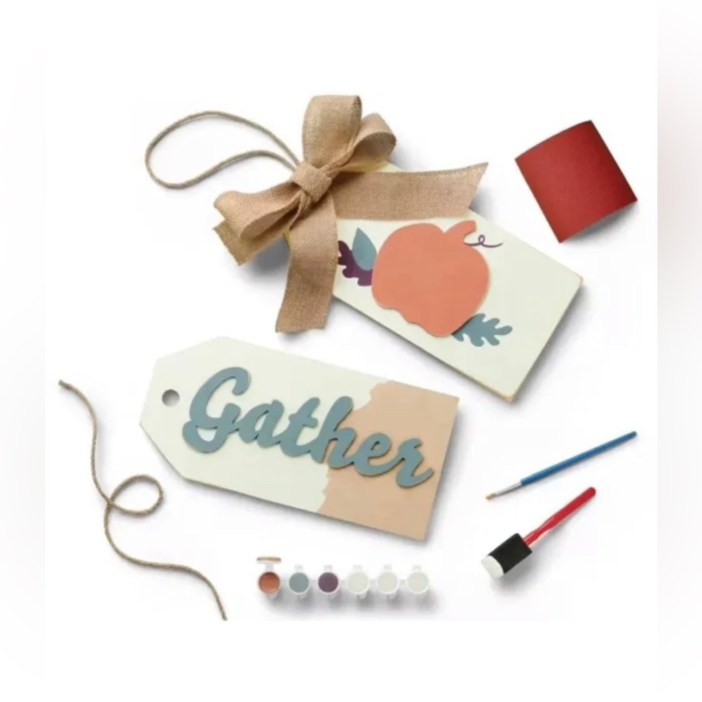 NEW mondo llama Paint-your-own wood hanging sign gather for holidays pumpkin